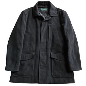 Lauren Ralph Lauren Mens Black Wool Peacoat 42R Quilted Lining Winter Jacket